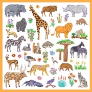 Image de Gommettes thématiques métallisées – kenya, les 160