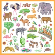 Image de Gommettes thématiques métallisées – kenya, les 160