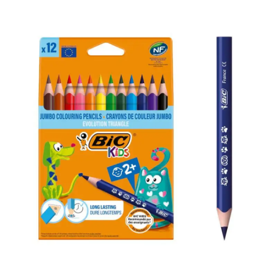 Image de Crayons triangulaires Bic Kids Evolution, étui de 12 crayons