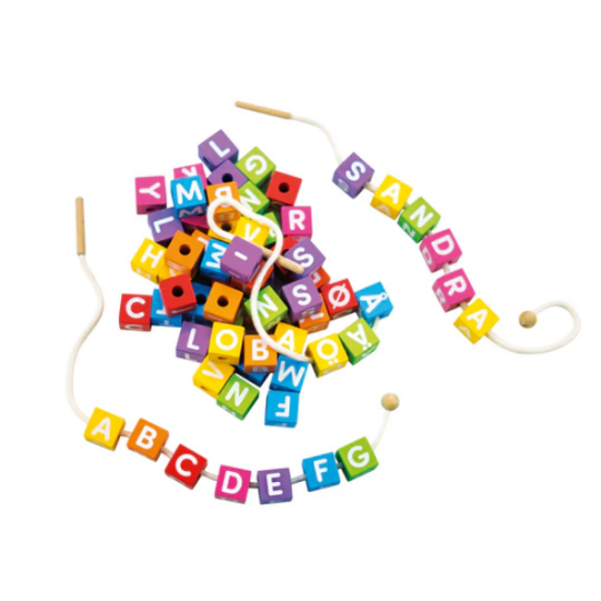 Image de Perles en bois lettres, les 63 pièces
