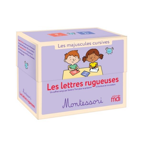 Image de Coffret lettres rugueuses Montessori - Majuscules cursives