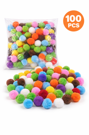 Image de Pompons perles, lot de 100