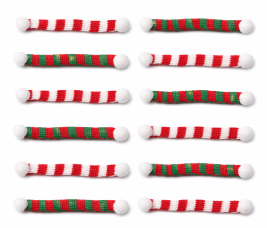 Image de Mini écharpes tricotées, lot de 12