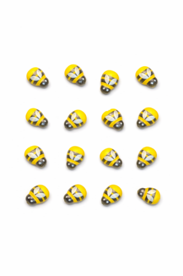 Image de Abeilles en bois avec sticker, lot de 100
