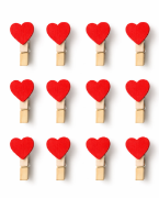 Image de Mini pinces à linge coeur, lot de 12
