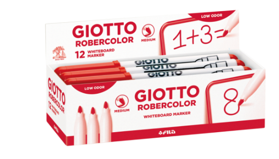 Image de Marqueurs pour tableau blanc rouges, 12 pièces