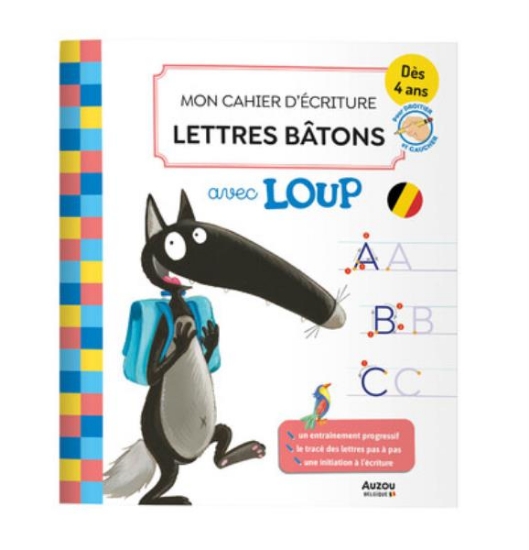 Image de Mon cahier d'écriture lettres bâtons avec Loup