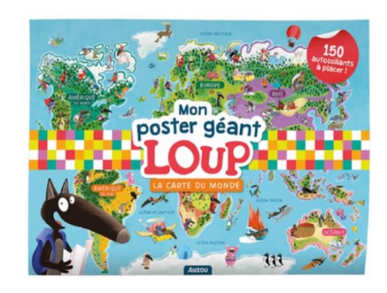Image de Mon poster géant loup - la carte du monde
