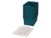 Image de Grands bacs en plastique avec glissières - éco bleu-vert - 09