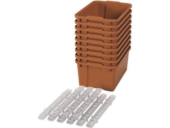 Image de Grands bacs en plastique avec glissières - éco sienne - 09