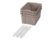 Image de Grands bacs en plastique avec glissières - éco beige - 03