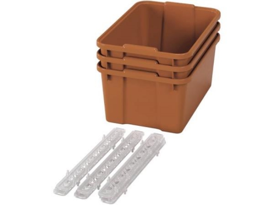 Image de Grands bacs en plastique avec glissières - éco sienne - 03