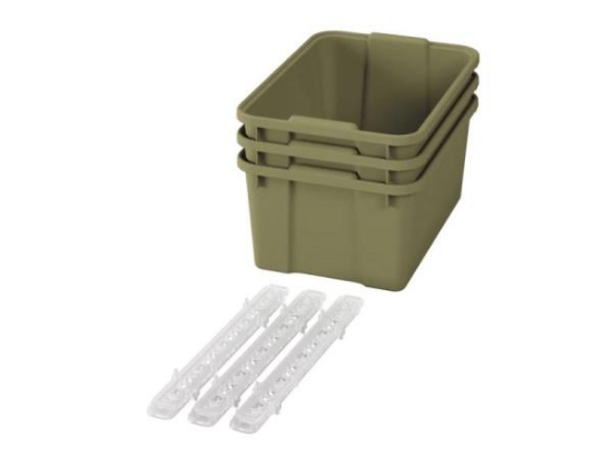 Image de Grands bacs en plastique avec glissières - éco vert clair - 03