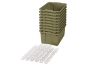 Image de Grands bacs en plastique avec glissières - vert clair éco - 09