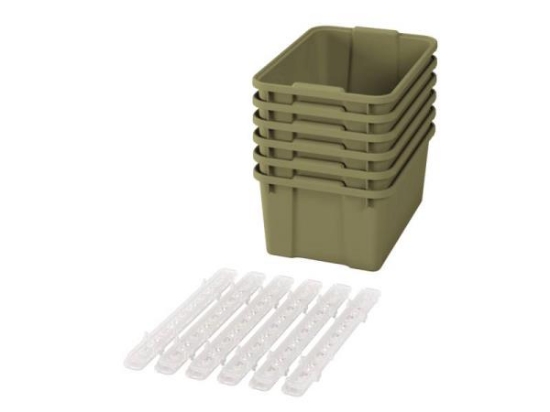 Image de Grands bacs en plastique avec glissières - vert clair éco - 06