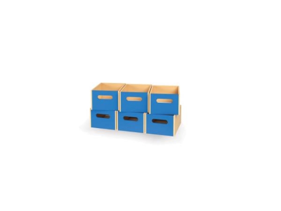 Image de 6 grands bacs en bois - Bleu
