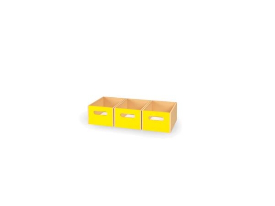 Image de 3 grands bacs en bois - Jaune