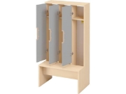 Image de Portes avec poignée pour vestiaire Vita 3 - gris