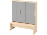 Image de Portes avec poignée pour vestiaire Vita 5 - Gris