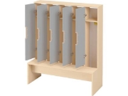 Image de Portes avec poignée pour vestiaire Vita 5 - Gris