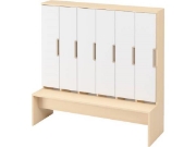 Image de Portes avec poignée pour vestiaire Vita 6 - Blanc