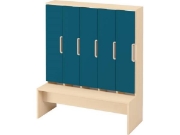 Image de Portes avec poignée pour vestiaire Vita 5 - Bleu émeraude