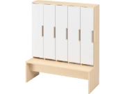 Image de Portes avec poignée pour vestiaire Vita 5 - Blanc