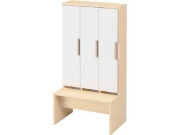 Image de Portes avec poignée pour vestiaire Vita 3 - Blanc