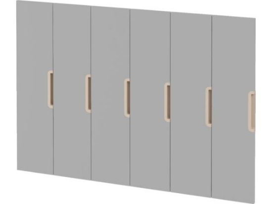 Image de Portes avec poignée pour vestiaire Vita 6 - Gris