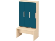 Image de Portes avec poignée pour vestiaire Vita 3 - Bleu émeraude