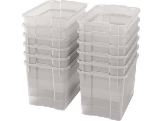Image de Bacs en plastique extra grands transparents - 12