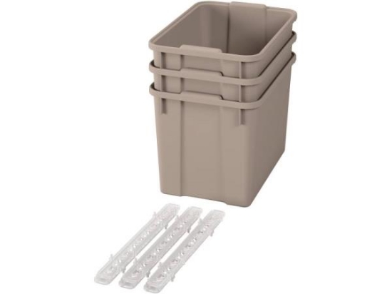 Image de Bacs en plastique extra grands avec glissières - beige éco - 03