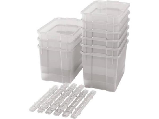 Image de Bacs en plastique extra grands avec glissières - transparents - 09