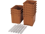 Image de Bacs en plastique extra grands avec glissières - éco sienne - 09