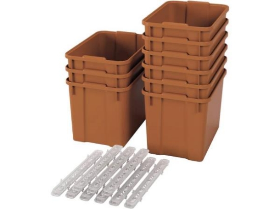 Image de Bacs en plastique extra grands avec glissières - éco sienne - 09