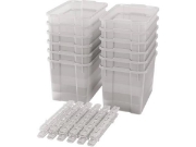 Image de Bacs en plastique extra grands avec glissières Optima - transparents - 12