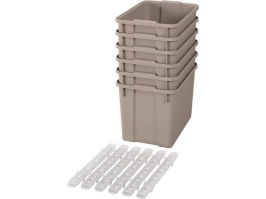 Image de Bacs en plastique extra larges avec glissières - eco beige - 06