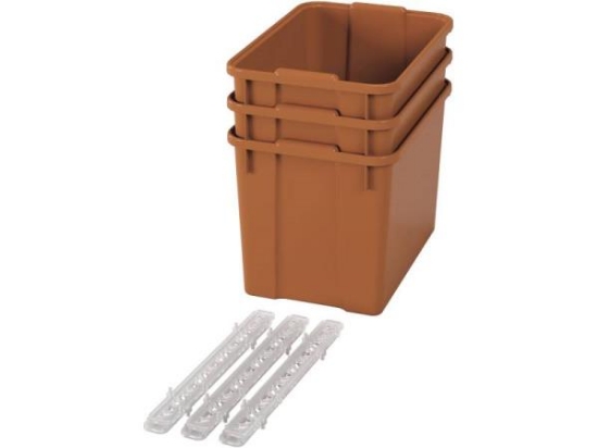 Image de Bacs en plastique extra larges avec glissières - eco sienna - 03