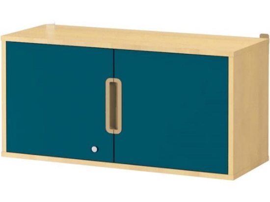 Image de Armoire suspendue 92 avec portes et serrure - Bleu émeraude