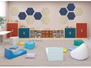 Image de Panneau mural acoustique hexagonal - Bleu marine