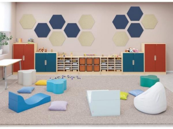 Image de Panneau mural acoustique hexagonal - Bleu marine