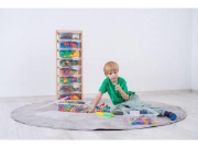 Image de Meuble de rangement mobile avec bacs plastiques et briques