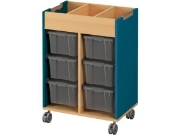 Image de Meuble mobile pour bacs - bleu émeraude