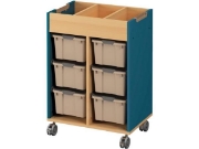 Image de Meuble mobile pour bacs - bleu émeraude