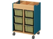Image de Meuble mobile pour bacs - bleu émeraude