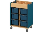 Image de Meuble mobile pour bacs - bleu émeraude
