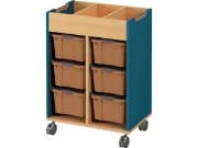 Image de Meuble mobile pour bacs - bleu émeraude