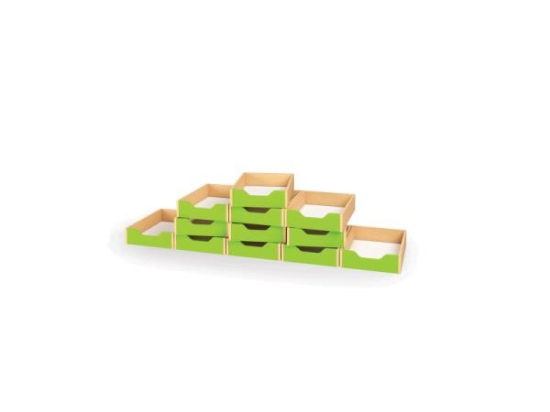 Image de 12 petits bacs en bois - Vert