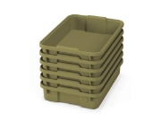 Image de 6 petits bacs plastiques - vert clair éco - 06