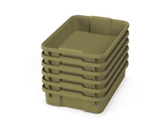 Image de 6 petits bacs plastiques - vert clair éco - 06